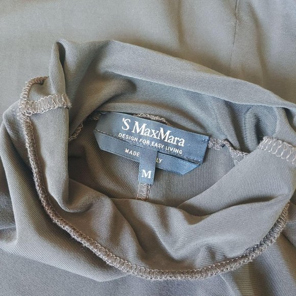 ‘S MaxMara DRESS MEDIUM Turtleneck Knee Length Brown Long Sleeve Sheer Luxury - Picture 8 of 10